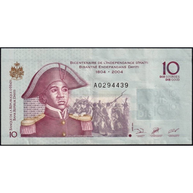 Haïti - Pick 272a - 10 gourdes - Série A - 2004 - Commémoratif - Etat : TTB