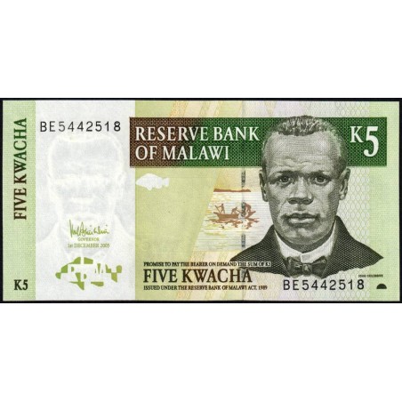 Malawi - Pick 36c - 5 kwacha - Série BE - 01/12/2005 - Etat : NEUF