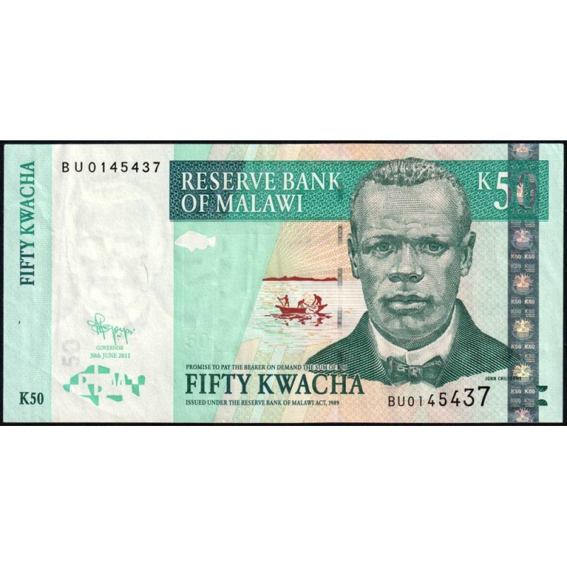 Malawi - Pick 53e - 50 kwacha - Série BU - 30/06/2011 - Etat : TTB