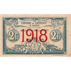 Algérie - Oran 141-21 - 2 francs - Série II - 1918 - Etat : TTB