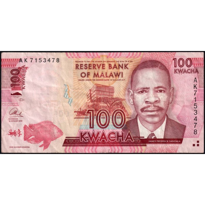 Malawi - Pick 59b - 100 kwacha - Série AK - 01/01/2013 - Etat : TB