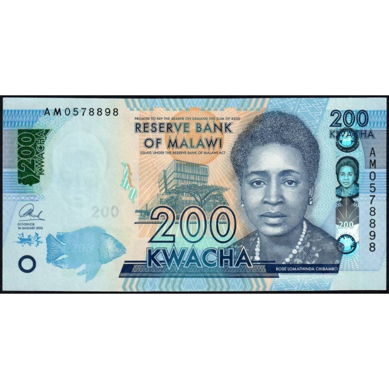 Malawi - Pick 65Aa - 200 kwacha - Série AM - 01/01/2016 - Etat : NEUF