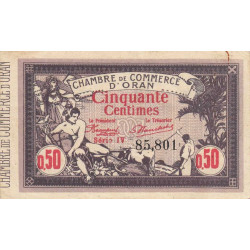 Algérie - Oran 141-22 - 50 centimes - Série IV - 04/02/1920 - Etat : TTB+