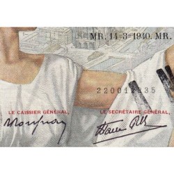 F 26-25 - 14/03/1940 - 100 francs - Sully - Série N.8801 - Annulé - Etat : TTB