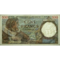 F 26-26 - 04/04/1940 - 100 francs - Sully - Série D.9412 - Etat : TTB