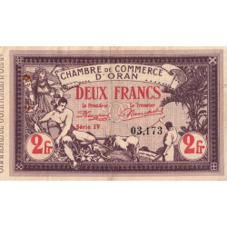Algérie - Oran 141-24 - 2 francs - Série IV - 04/02/1920 - Etat : TTB+