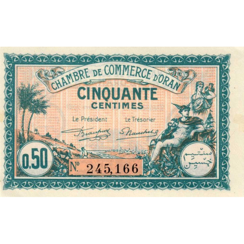 Algérie - Oran 141-25 - 50 centimes - 25/03/1921 - Etat : SUP