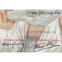 F 26-29 - 16/05/1940 - 100 francs - Sully - Série W.10884 (remplacement) - Etat : TTB