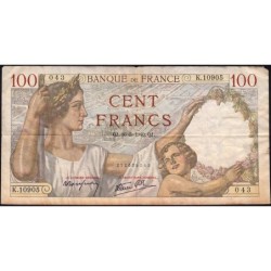 F 26-29 - 16/05/1940 - 100 francs - Sully - Série K.10905 - Etat : B+
