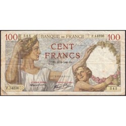 F 26-36 - 16/08/1940 - 100 francs - Sully - Série F.14236 - Etat : TB-