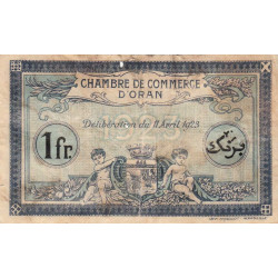 Algérie - Oran 141-39 - 1 franc - Série A - 11/04/1923 - Etat : TB