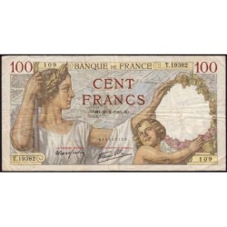 F 26-47 - 20/02/1941 - 100 francs - Sully - Série T.19382 - Etat : TB