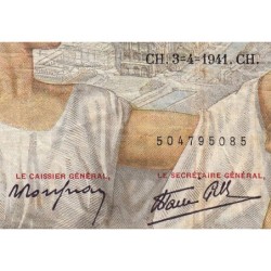 F 26-49 - 03/04/1941 - 100 francs - Sully - Série V.20192 - Etat : TB-