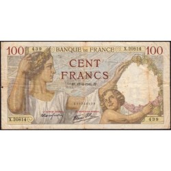 F 26-50 - 17/04/1941 - 100 francs - Sully - Série X.20814 - Etat : B+