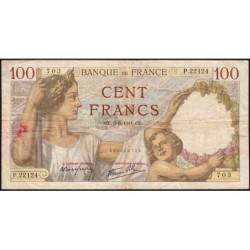 F 26-53 - 05/06/1941 - 100 francs - Sully - Série P.22124 - Etat : TB-