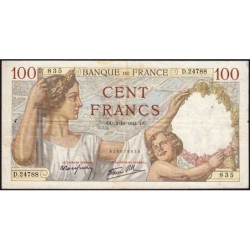 F 26-58 - 02/10/1941 - 100 francs - Sully - Série D.24788 - Etat : TB+