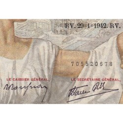 F 26-65 - 29/01/1942 - 100 francs - Sully - Série V.28221 - Etat : TB