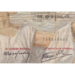 F 26-70 - 23/04/1942 - 100 francs - Sully - Série X.30370 - Etat : TB-