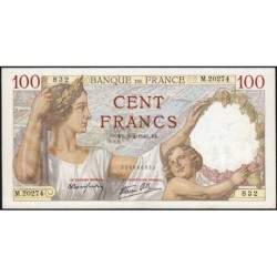 F 26-49 - 03/04/1941 - 100 francs - Sully - Série M.20274 - Etat : SUP+
