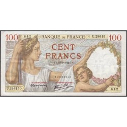 F 26-68 - 19/03/1942 - 100 francs - Sully - Série U.29615 - Etat : TTB+