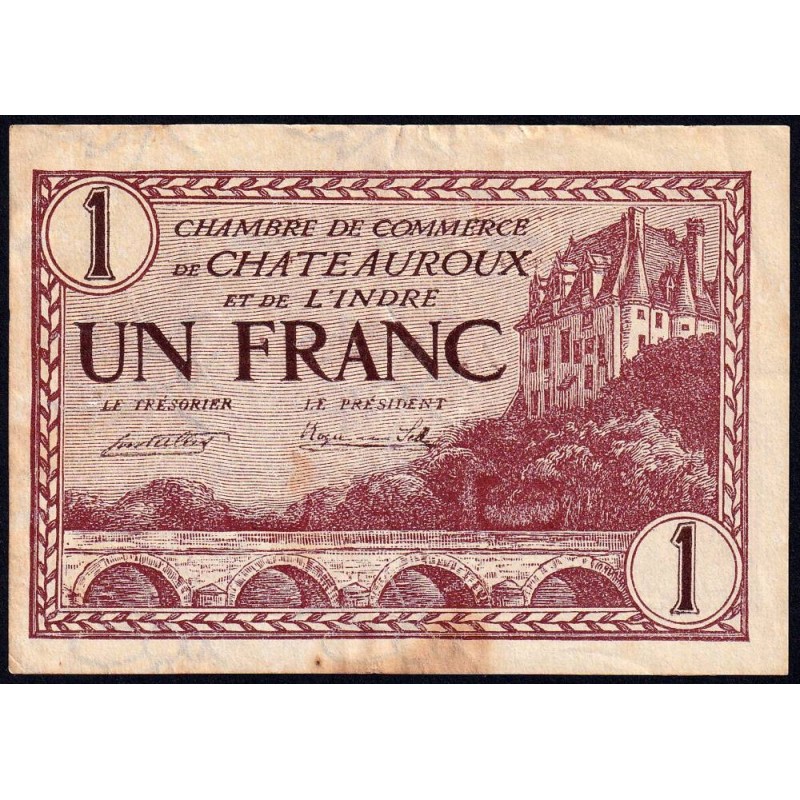 Chateauroux (Indre) - Pirot 46-30 - 1 franc - Série A - 03/02/1922 - Etat : TB-