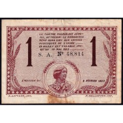 Chateauroux (Indre) - Pirot 46-30 - 1 franc - Série A - 03/02/1922 - Etat : TB-