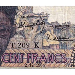 Sénégal - Pick 701Kc - 100 francs - Série T.209 - 02/12/1964 - Etat : TTB