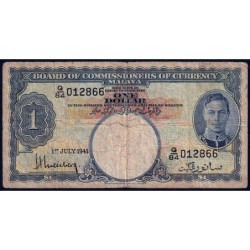 Malaisie Britannique - Pick 11 - 1 dollar - Série Q/84 - 01/07/1941 - Etat : B+