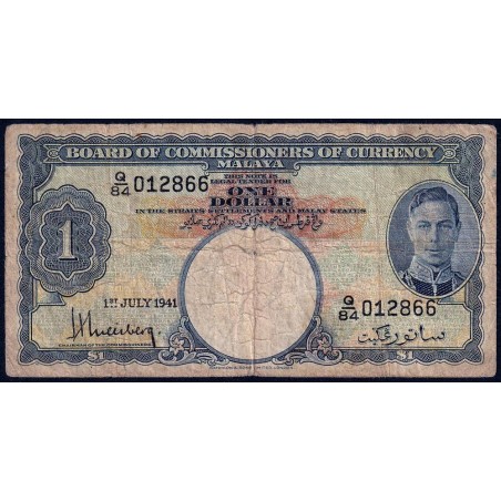 Malaisie Britannique - Pick 11 - 1 dollar - Série Q/84 - 01/07/1941 - Etat : B+