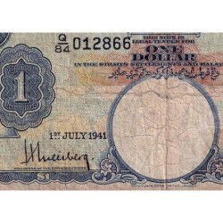 Malaisie Britannique - Pick 11 - 1 dollar - Série Q/84 - 01/07/1941 - Etat : B+