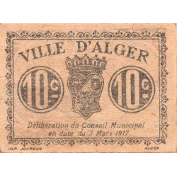 Algérie - Alger 7 - 10 centimes - 09/03/1917 - Etat : TTB