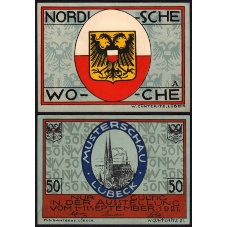 Allemagne - Notgeld - Lübeck - 50 pfennig - Série A - 01/09/1921 - Etat : SPL