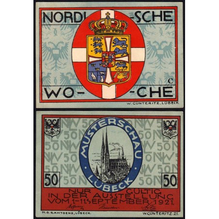 Allemagne - Notgeld - Lübeck - 50 pfennig - Série C - 01/09/1921 - Etat : SPL