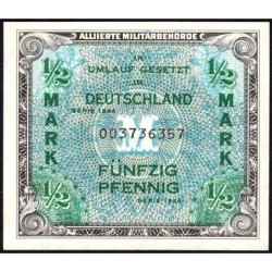 Allemagne - Occupation alliée - Pick 191a - 1/2 mark - 1944 - Etat : NEUF
