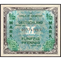 Allemagne - Occupation alliée - Pick 191a - 1/2 mark - 1944 - Etat : NEUF