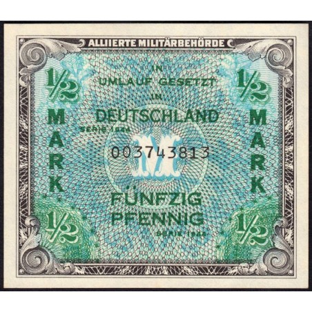 Allemagne - Occupation alliée - Pick 191a - 1/2 mark - 1944 - Etat : NEUF