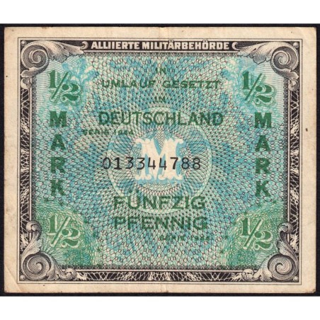 Allemagne - Occupation alliée - Pick 191a - 1/2 mark - 1944 - Etat : TB