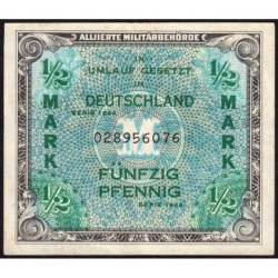 Allemagne - Occupation alliée - Pick 191a - 1/2 mark - 1944 - Etat : TTB-