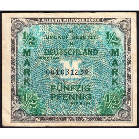 Allemagne - Occupation alliée - Pick 191a - 1/2 mark - 1944 - Etat : TB+