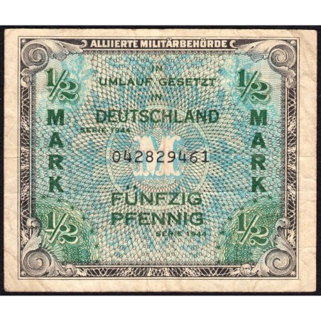 Allemagne - Occupation alliée - Pick 191a - 1/2 mark - 1944 - Etat : TB