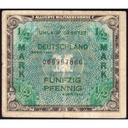 Allemagne - Occupation alliée - Pick 191a - 1/2 mark - 1944 - Etat : TB