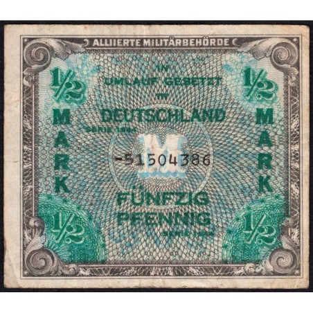 Allemagne - Occupation soviétique - Pick 191c - 1/2 mark - 1944 - Etat : TB+