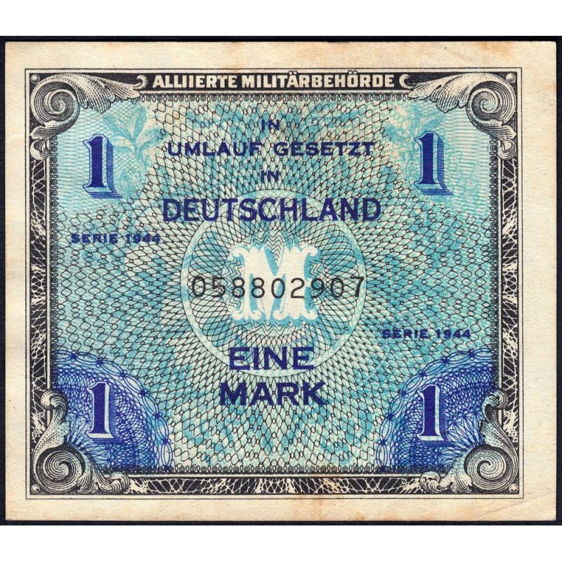 Allemagne - Occupation alliée - Pick 192a - 1 mark - 1944 - Etat : TTB-