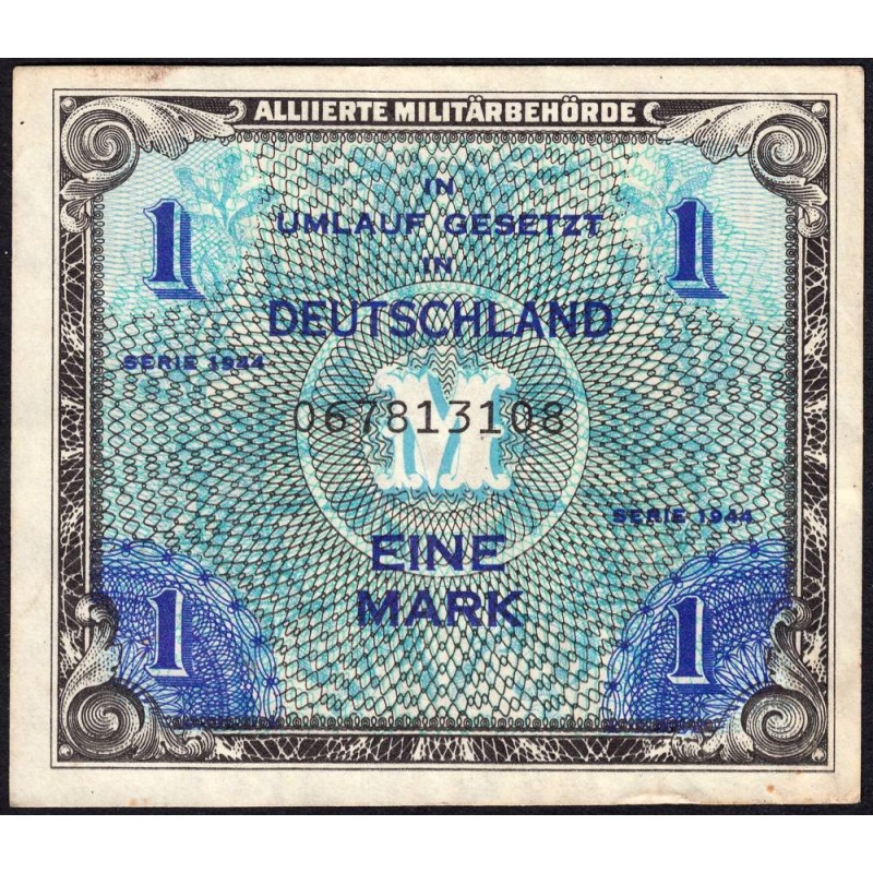 Allemagne - Occupation alliée - Pick 192a - 1 mark - 1944 - Etat : TTB