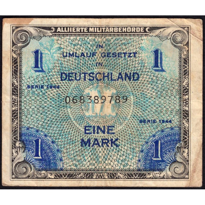 Allemagne - Occupation alliée - Pick 192a - 1 mark - 1944 - Etat : TB-