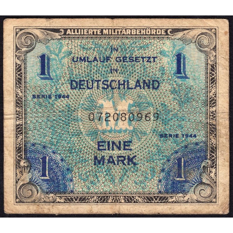 Allemagne - Occupation alliée - Pick 192a - 1 mark - 1944 - Etat : TB-