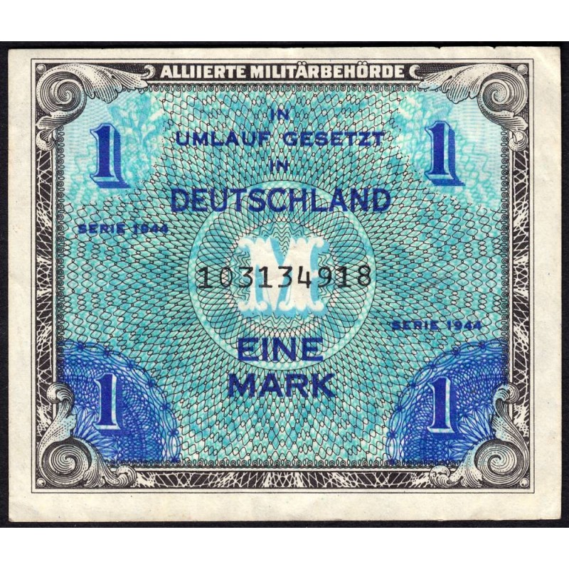 Allemagne - Occupation alliée - Pick 192a - 1 mark - 1944 - Etat : TB+