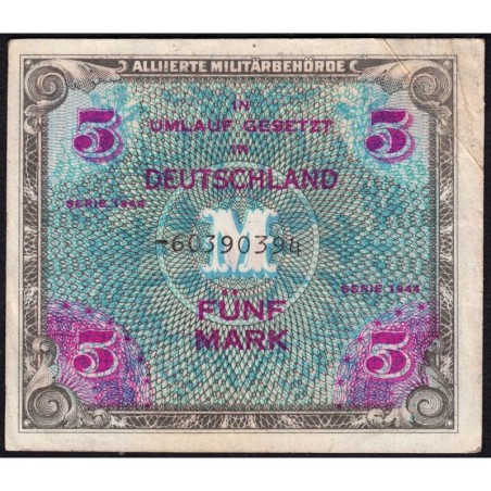 Allemagne - Occupation soviétique - Pick 193d - 5 mark - 1944 - Etat : TTB