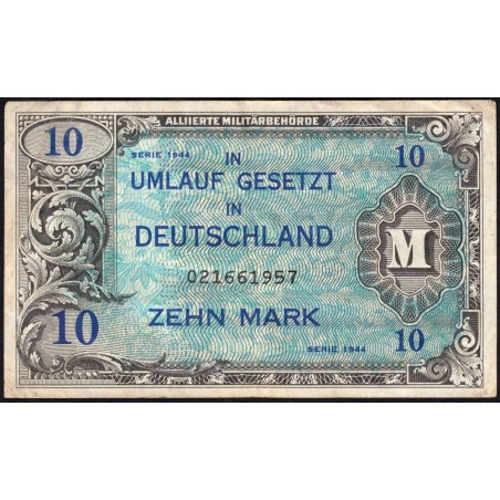 Allemagne - Occupation alliée - Pick 194a - 10 mark - 1944 - Etat : TB+