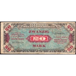 Allemagne - Occupation alliée - Pick 195a - 20 mark - 1944 - Etat : TB